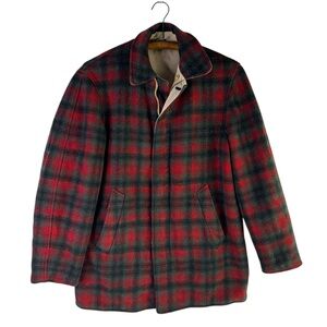 PENDLETON x VINTAGE Buffalo plaid  reversible wool / canvas jacket M